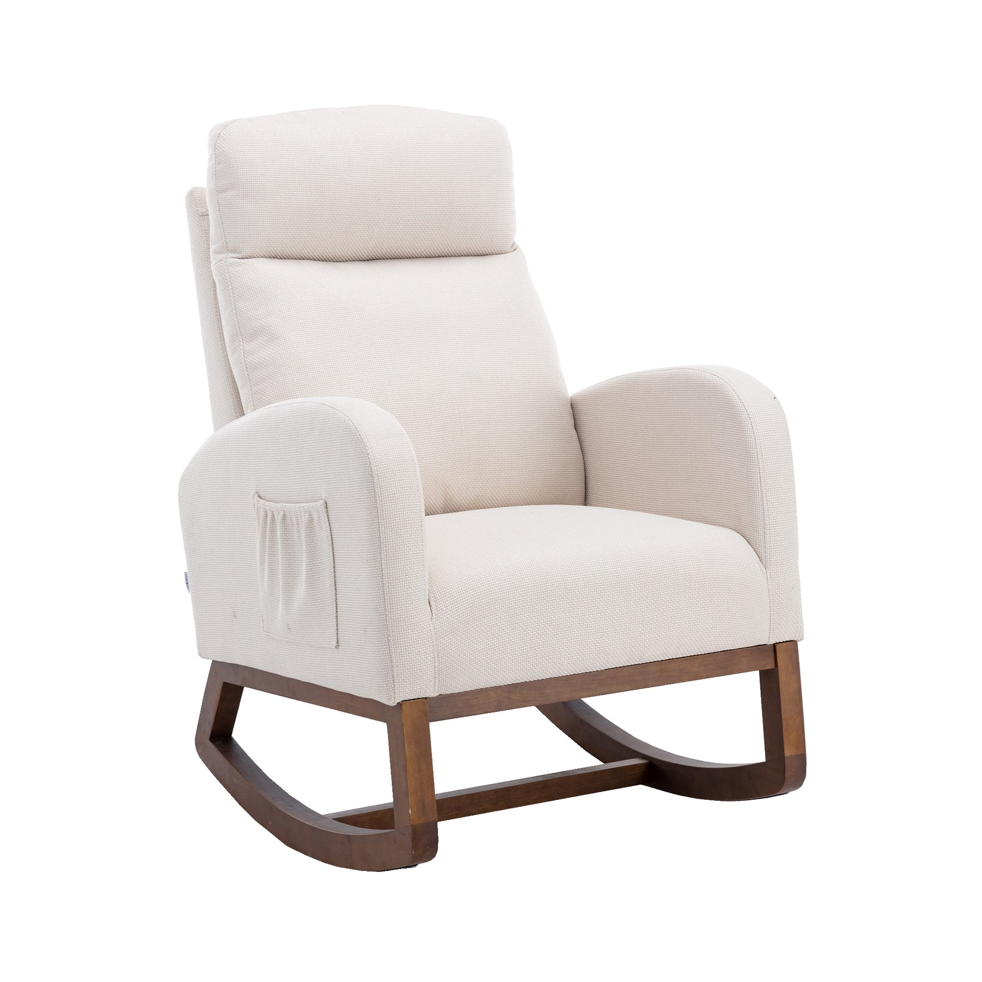 Runesay 27.17-in W Modern Beige linen Linen Rocking Armchair