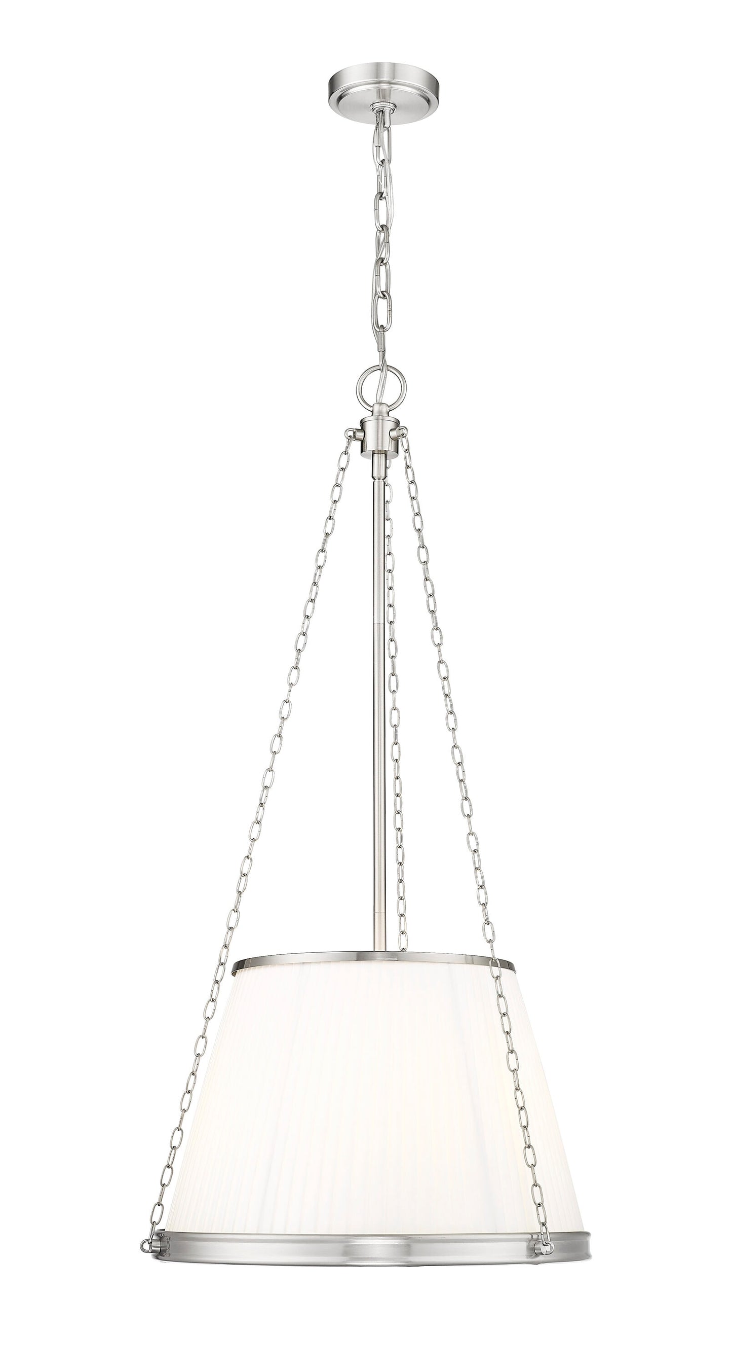 Z-Lite Madeline 5 -Light Brushed Nickel Transitional Fabric Cone Indoor Hanging Pendant Light