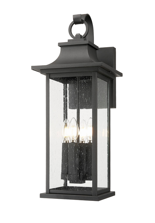Z-Lite Tiberius 4 -Light 24-in H Black Hardwired Outdoor Wall Light