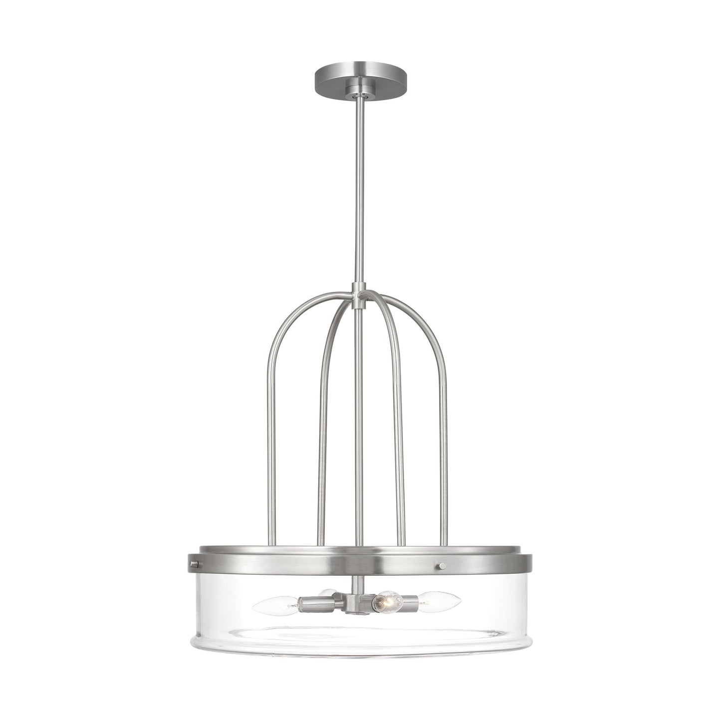 Generation Lighting Anders 4 -Light Brushed Nickel Transitional Clear glass Geometric Large Hanging Pendant light