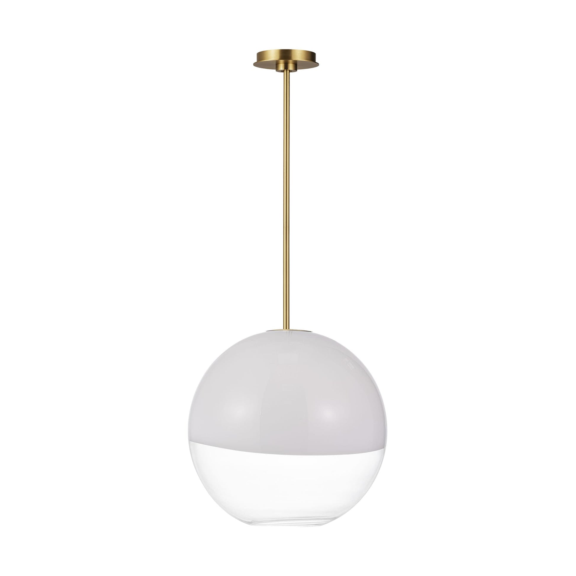 Generation Lighting Torian 1 -Light Burnished Brass Modern/contemporary White glass Geometric Medium Hanging Pendant light