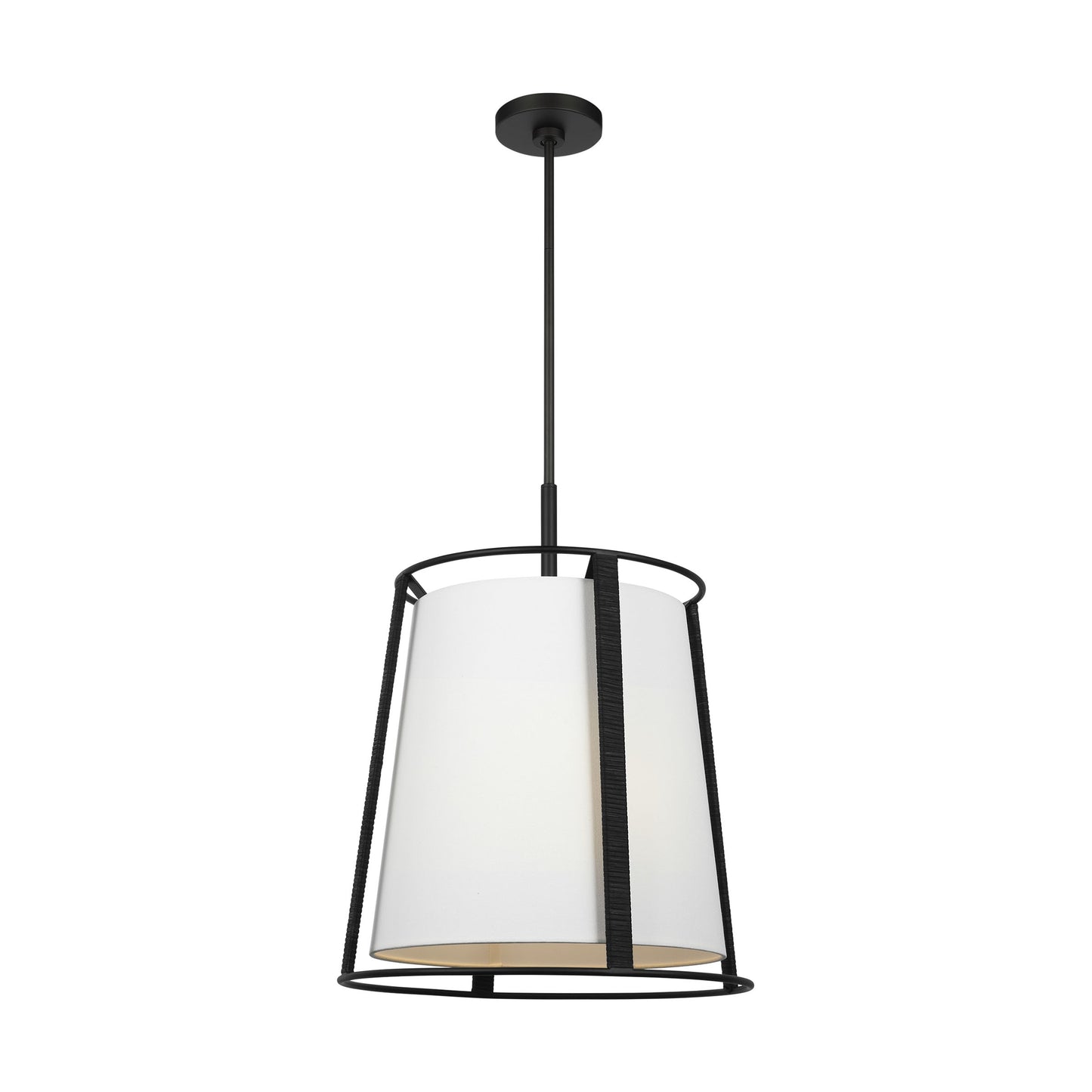 Scott Living Cortes 2 -Light Midnight Black Transitional Linen Geometric Large Indoor Hanging Pendant Light