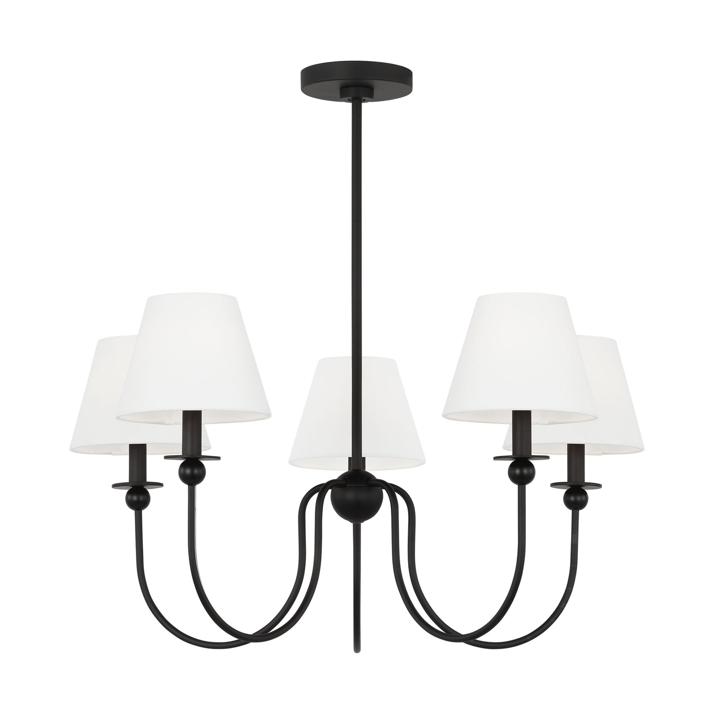 Scott Living Elsay 5 -Light Black Indoor Fabric Steel Chandelier