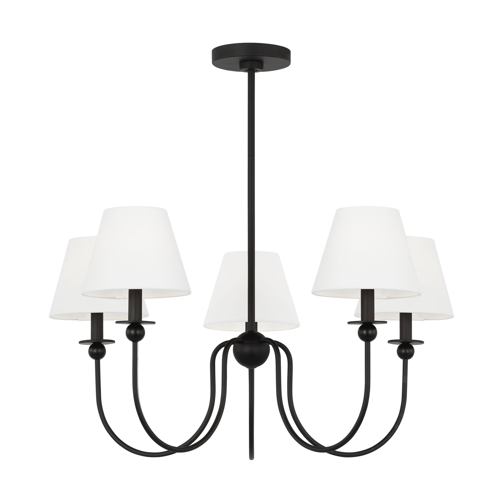 Scott Living Elsay 5 -Light Black Indoor Fabric Steel Chandelier