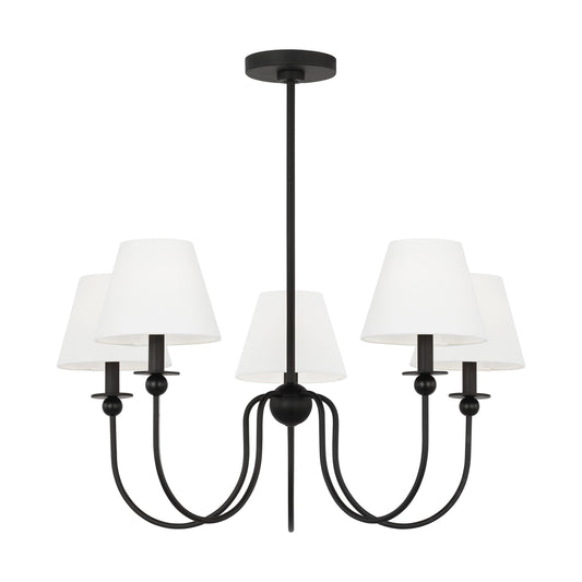 Scott Living Elsay 5 -Light Black Indoor Fabric Steel Chandelier