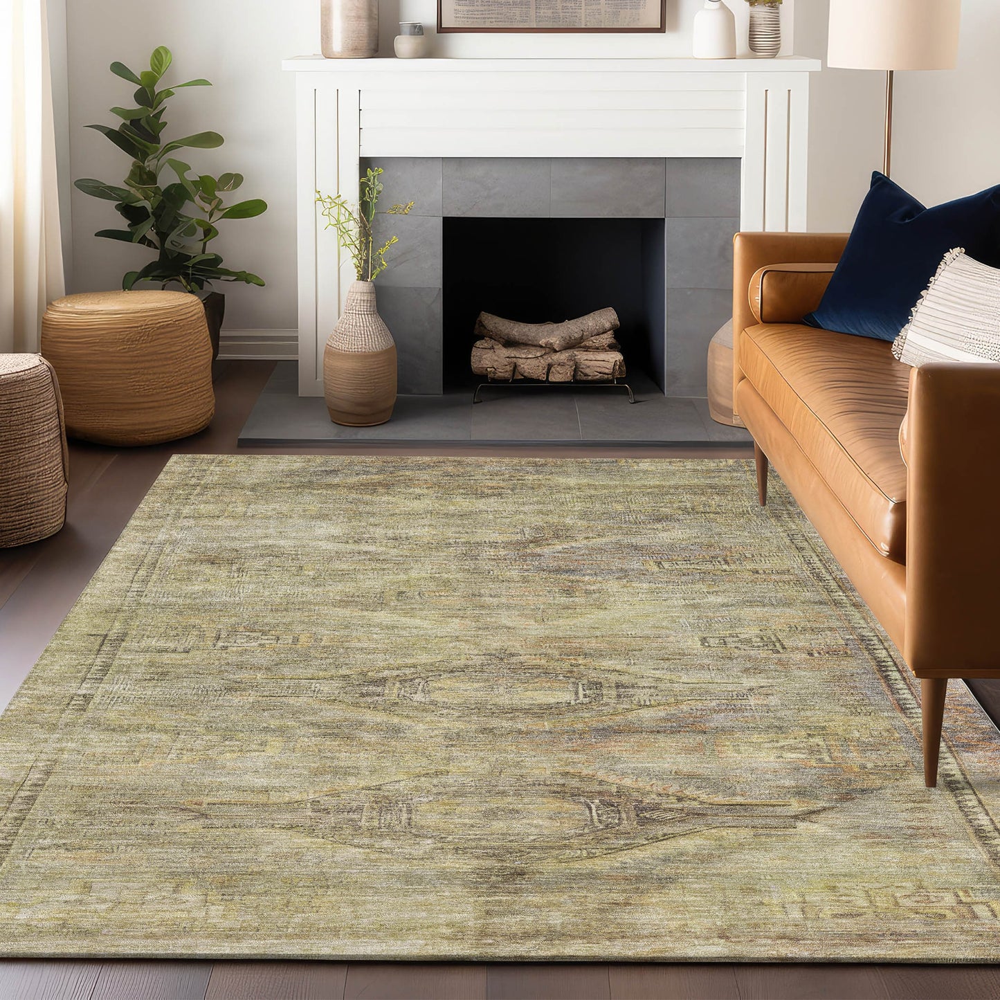 Addison Rugs Chantille ACN1631AL 9 x 12 (ft) Loomed Polyester Aloe Rectangular Indoor/Outdoor Machine washable Pet Friendly Area rug