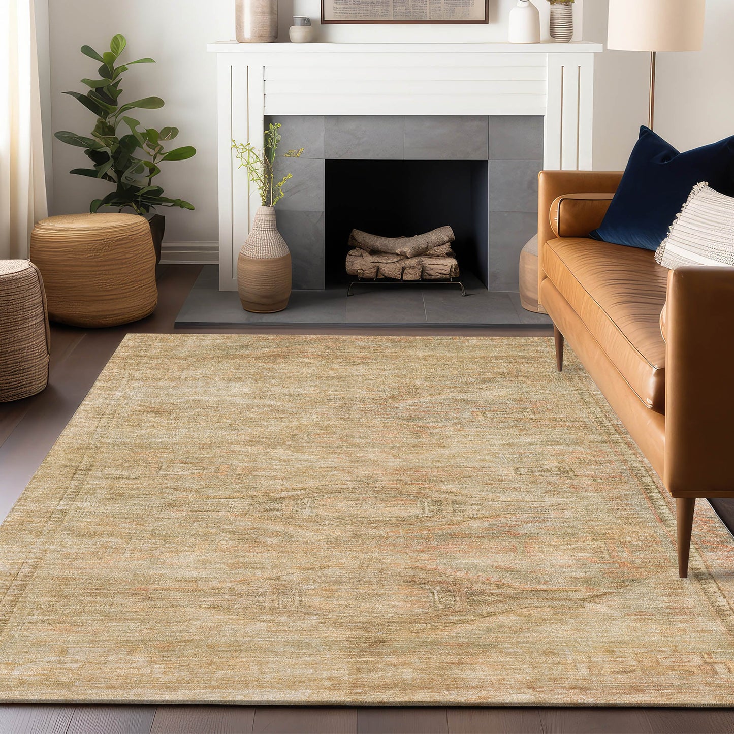 Addison Rugs Chantille ACN1631LN 8 x 10 (ft) Loomed Polyester Linen Rectangular Indoor/Outdoor Machine washable Pet Friendly Area rug