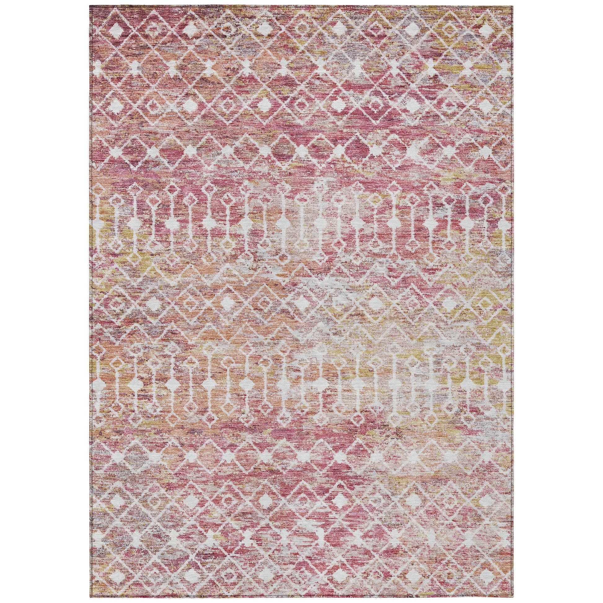 Addison Rugs Chantille ACN1638PI 9 x 12 (ft) Loomed Polyester Pink Rectangular Indoor/Outdoor Machine washable Pet Friendly Area rug