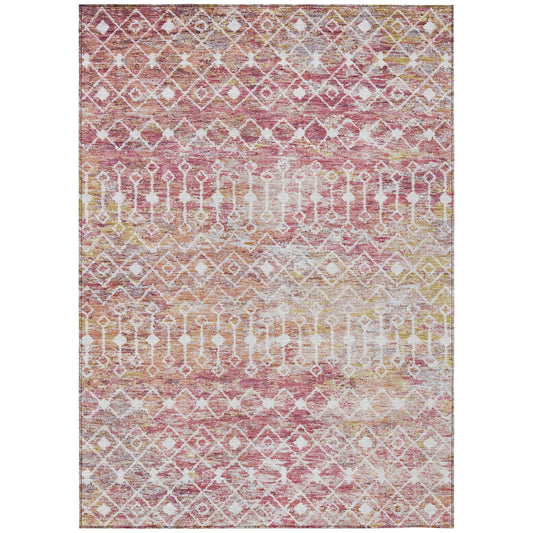Addison Rugs Chantille ACN1638PI 9 x 12 (ft) Loomed Polyester Pink Rectangular Indoor/Outdoor Machine washable Pet Friendly Area rug