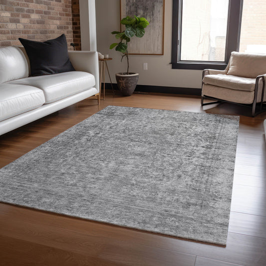 Addison Rugs Chantille ACN1645GY 8 x 10 (ft) Loomed Polyester Gray Rectangular Indoor/Outdoor Machine washable Pet Friendly Area rug