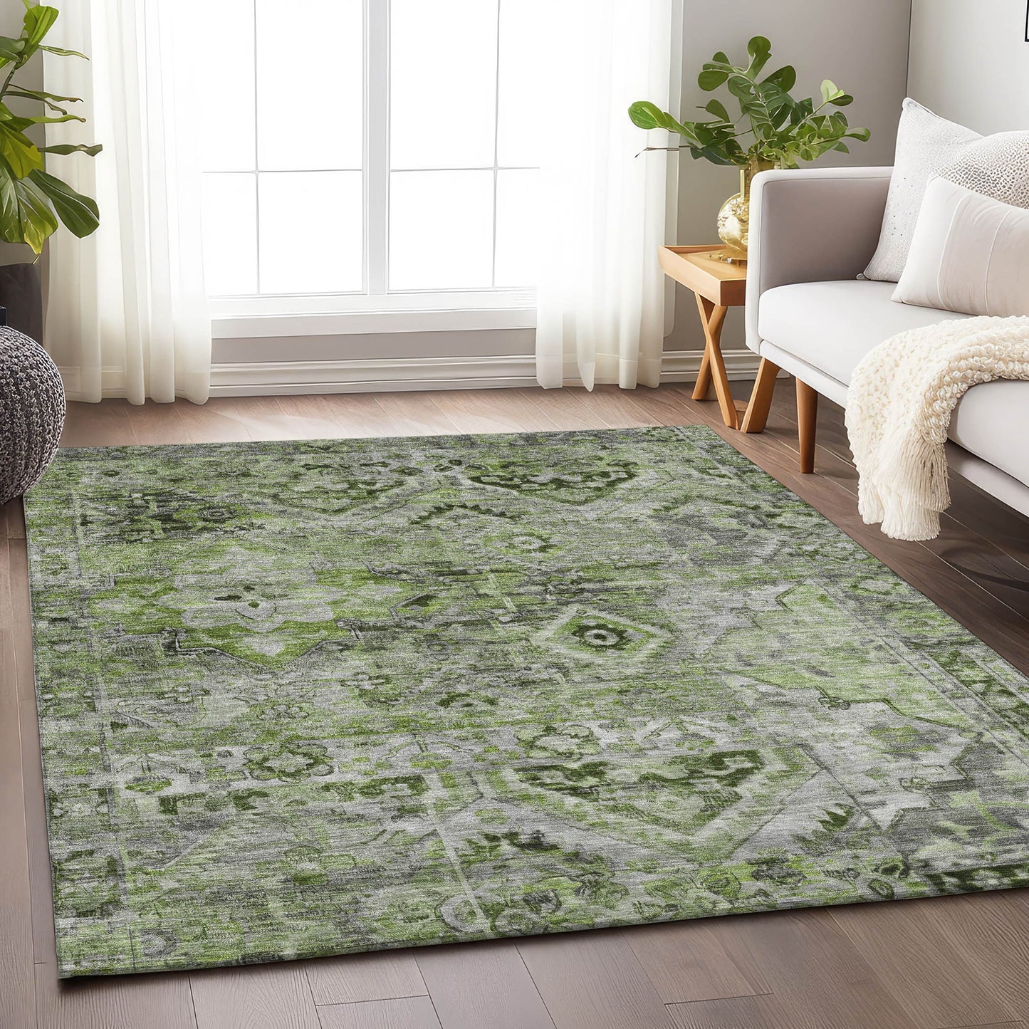 Addison Rugs Chantille ACN1664AL 8 x 10 (ft) Loomed Polyester Aloe Rectangular Indoor/Outdoor Machine washable Pet Friendly Area rug
