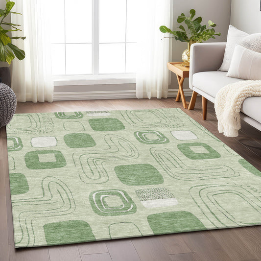 Addison Rugs Chantille ACN1670MZ 9 x 12 (ft) Loomed Polyester Mint Rectangular Indoor/Outdoor Machine washable Pet Friendly Area rug