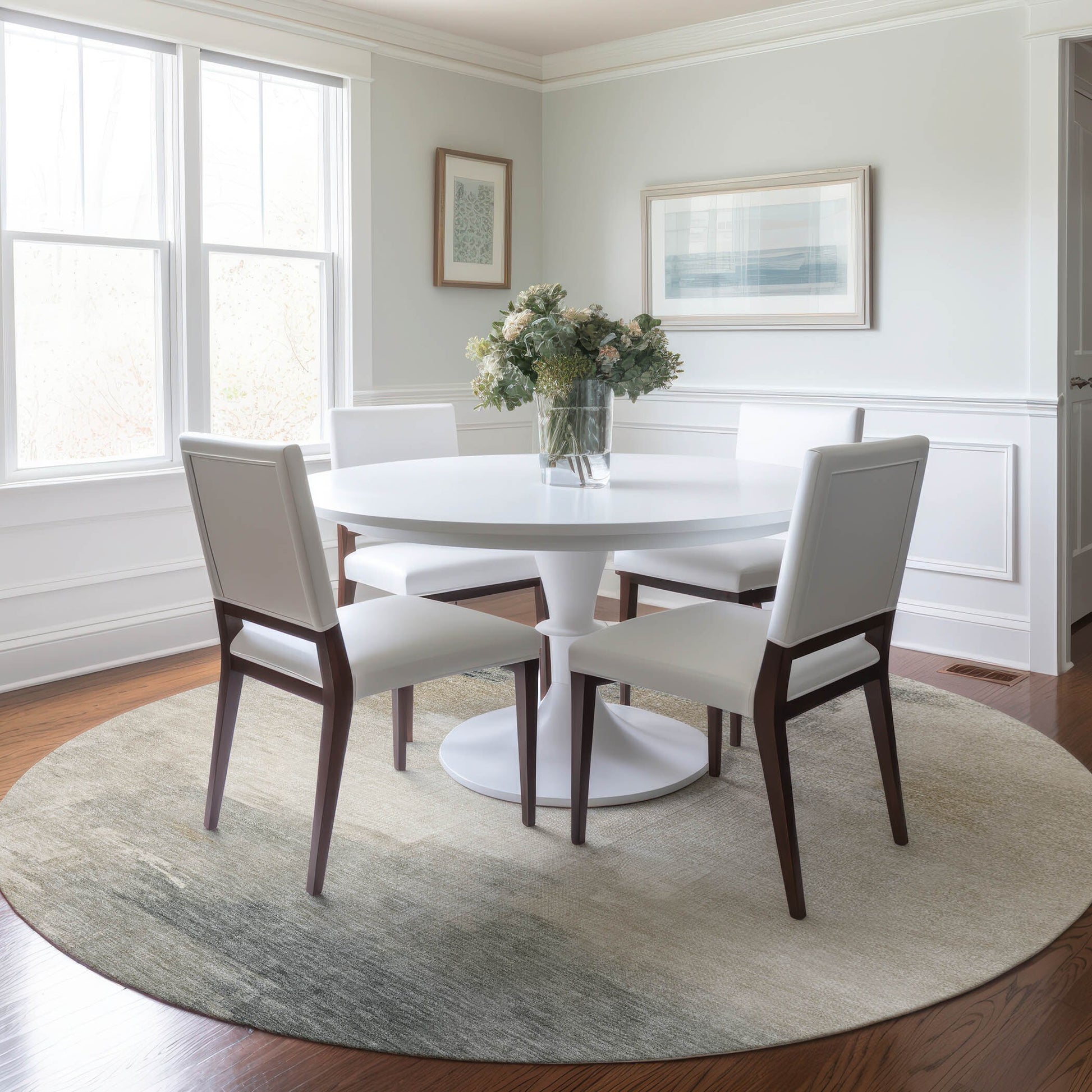 Addison Rugs Chantille ACN1672BG 8 x 8 (ft) Loomed Polyester Beige Round Indoor/Outdoor Machine washable Pet Friendly Area rug