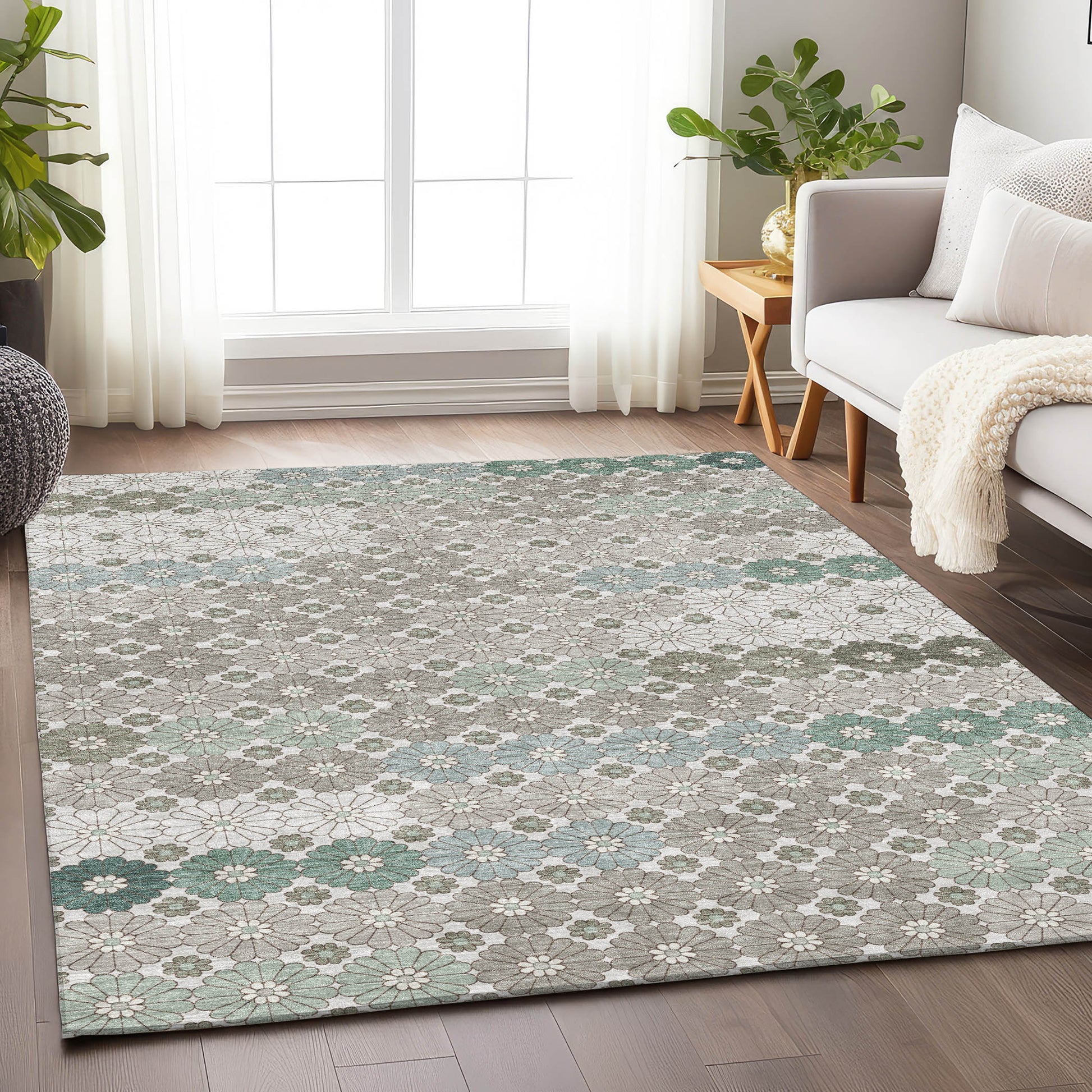 Addison Rugs Chantille ACN1678TP 9 x 12 (ft) Loomed Polyester Taupe Rectangular Indoor/Outdoor Machine washable Pet Friendly Area rug