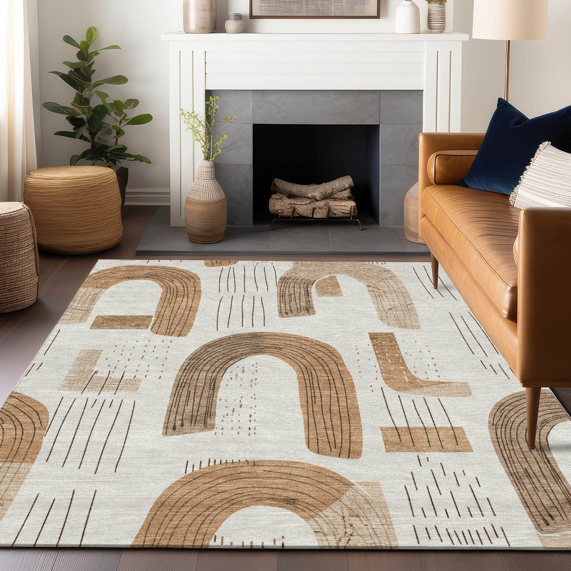 Addison Rugs Chantille ACN1698IV 9 x 12 (ft) Loomed Polyester Ivory Rectangular Indoor/Outdoor Machine washable Pet Friendly Area rug