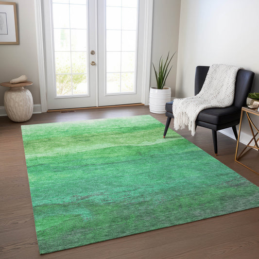 Addison Rugs Chantille ACN1699GE 8 x 10 (ft) Loomed Polyester Green Rectangular Indoor/Outdoor Machine washable Pet Friendly Area rug