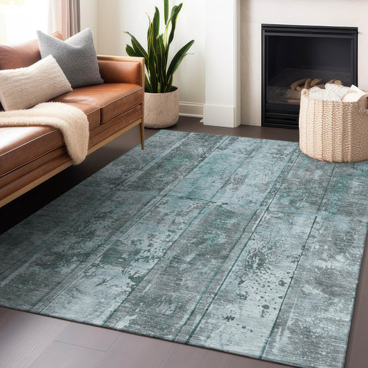 Addison Rugs Chantille ACN1715TE 9 x 12 (ft) Loomed Polyester Teal Rectangular Indoor/Outdoor Machine washable Pet Friendly Area rug