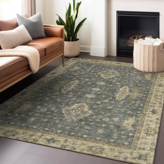 Addison Rugs Chantille ACN1739GY 9 x 12 (ft) Loomed Polyester Gray Rectangular Indoor/Outdoor Machine washable Pet Friendly Area rug