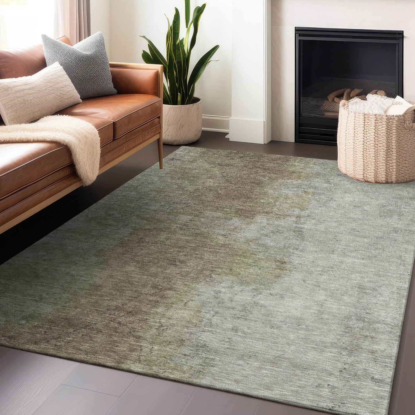 Addison Rugs Chantille ACN1741TP 9 x 12 (ft) Loomed Polyester Taupe Rectangular Indoor/Outdoor Machine washable Pet Friendly Area rug