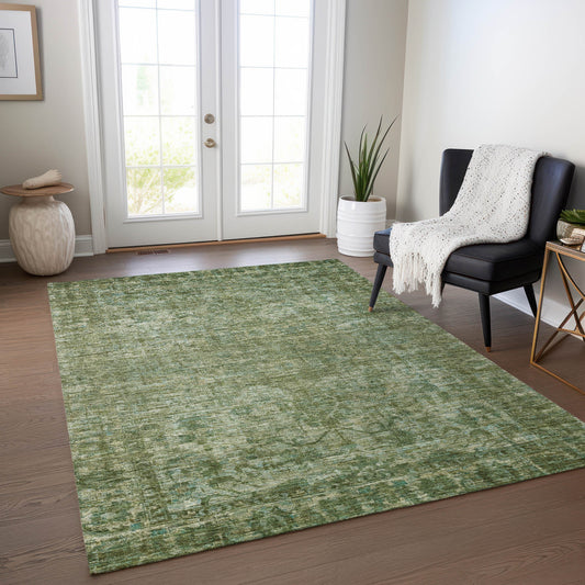 Addison Rugs Chantille ACN1744OL 9 x 12 (ft) Loomed Polyester Olive Rectangular Indoor/Outdoor Machine washable Pet Friendly Area rug