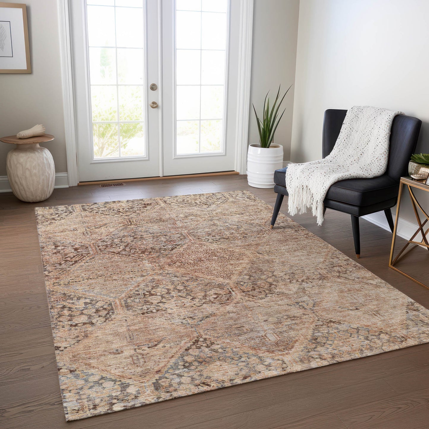 Addison Rugs Chantille ACN1745CP 9 x 12 (ft) Loomed Polyester Copper Rectangular Indoor/Outdoor Machine washable Pet Friendly Area rug