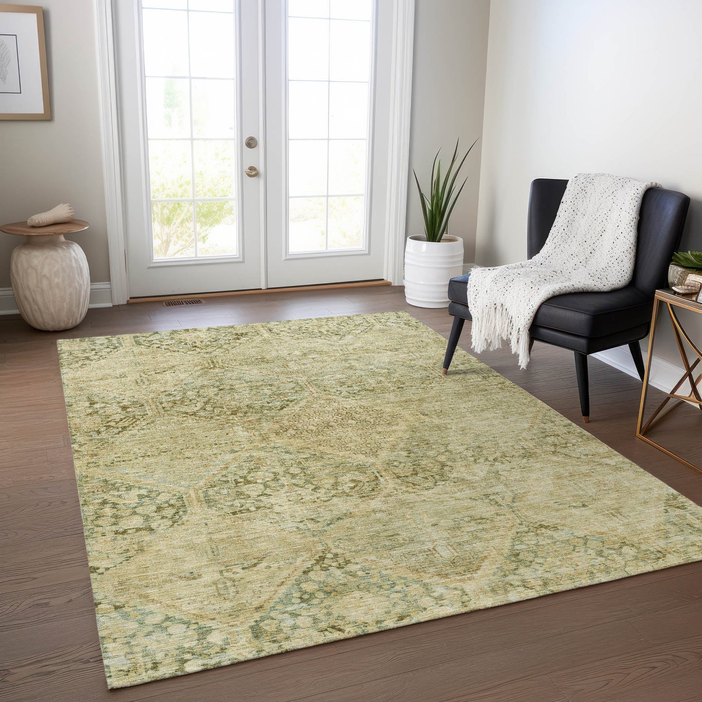 Addison Rugs Chantille ACN1745FE 8 x 10 (ft) Loomed Polyester Fern Rectangular Indoor/Outdoor Machine washable Pet Friendly Area rug