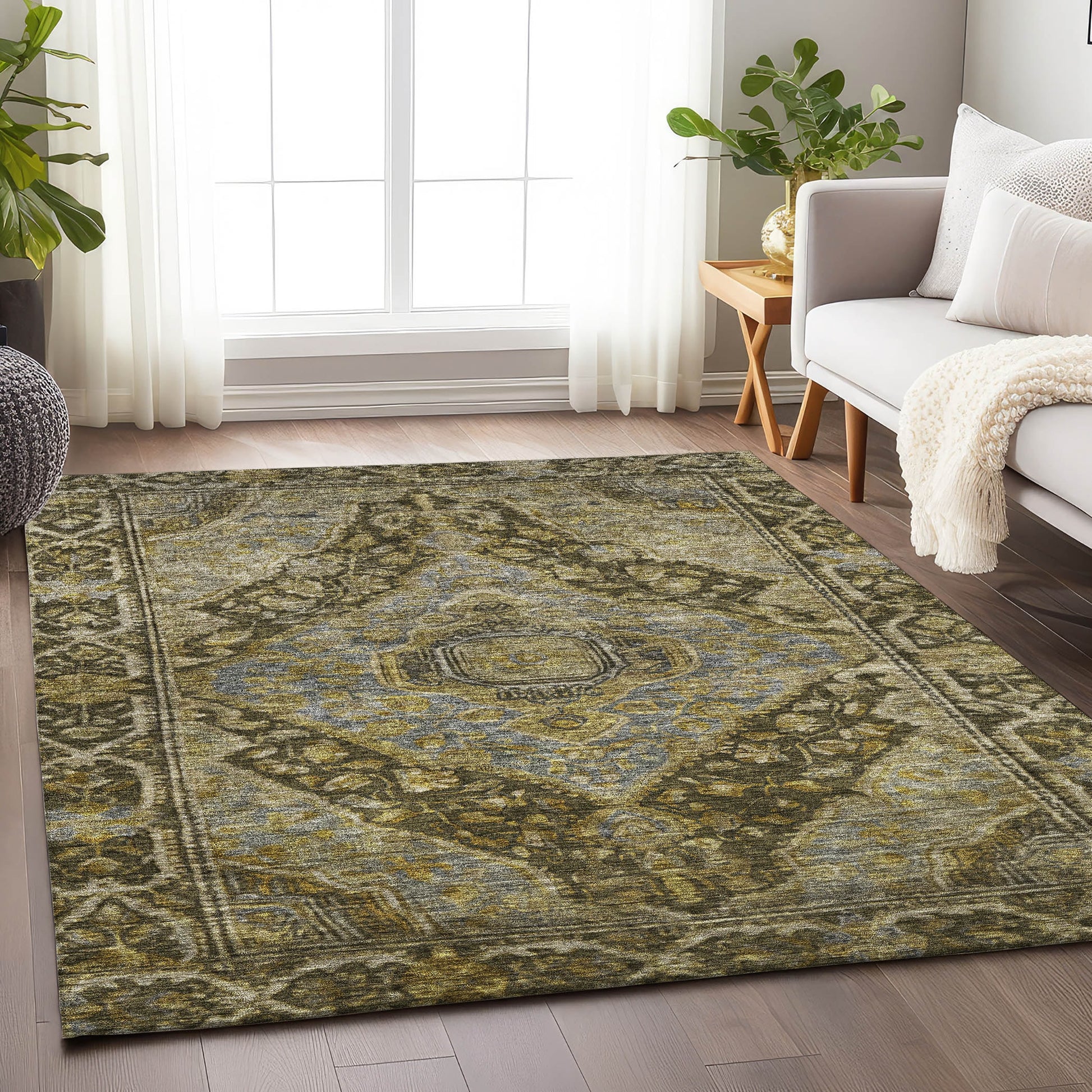 Addison Rugs Chantille ACN1761BR 9 x 12 (ft) Loomed Polyester Brown Rectangular Indoor/Outdoor Machine washable Pet Friendly Area rug
