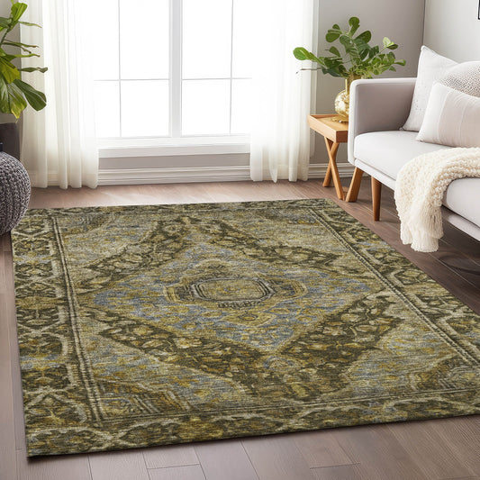 Addison Rugs Chantille ACN1761BR 9 x 12 (ft) Loomed Polyester Brown Rectangular Indoor/Outdoor Machine washable Pet Friendly Area rug