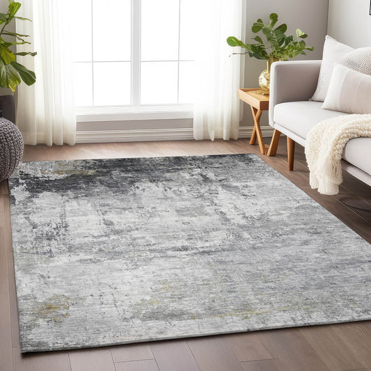 Addison Rugs Chantille ACN1766GY 9 x 12 (ft) Loomed Polyester Gray Rectangular Indoor/Outdoor Machine washable Pet Friendly Area rug