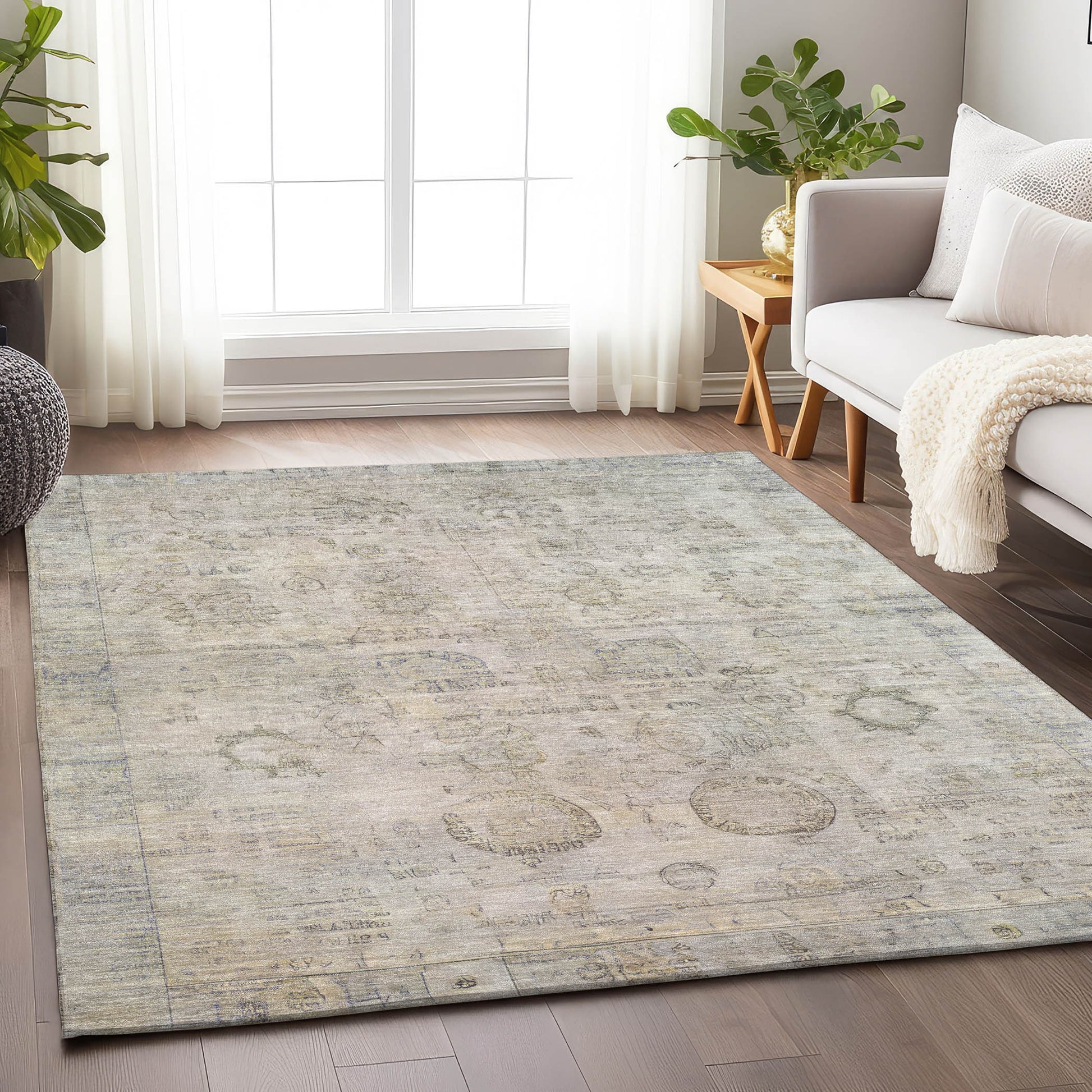 Addison Rugs Chantille ACN1769LN 8 x 10 (ft) Loomed Polyester Linen Rectangular Indoor/Outdoor Machine washable Pet Friendly Area rug