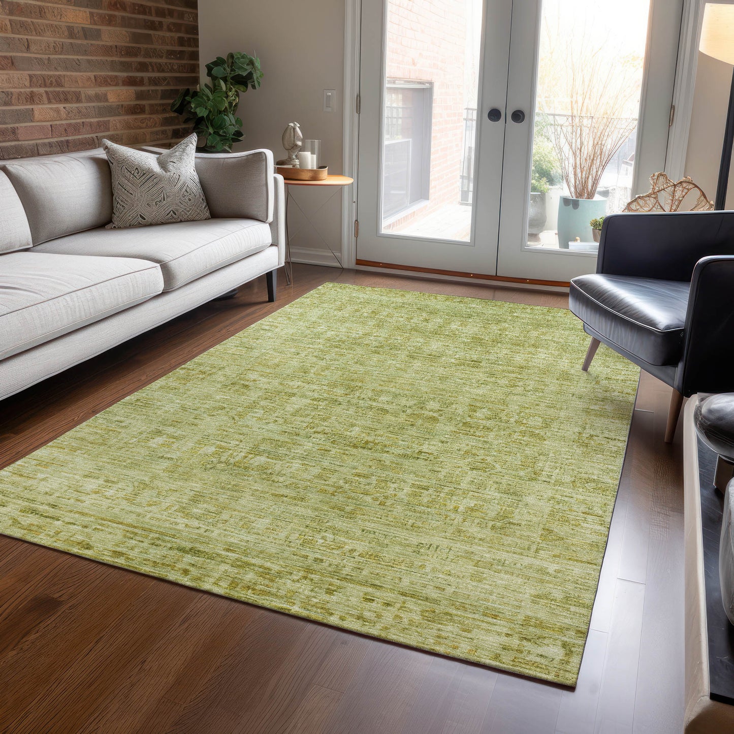 Addison Rugs Chantille ACN1775SA 8 x 10 (ft) Loomed Polyester Sage Rectangular Indoor/Outdoor Machine washable Pet Friendly Area rug