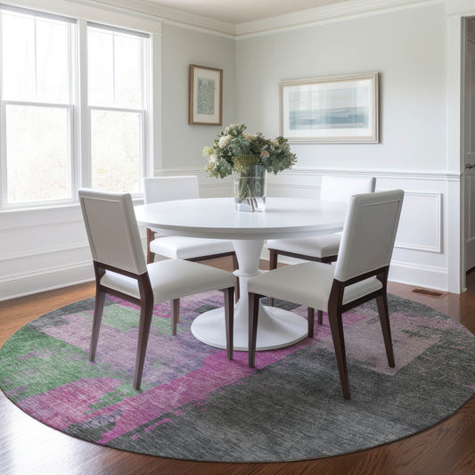 Addison Rugs Chantille ACN1779BL 8 x 8 (ft) Loomed Polyester Blush Round Indoor/Outdoor Machine washable Pet Friendly Area rug