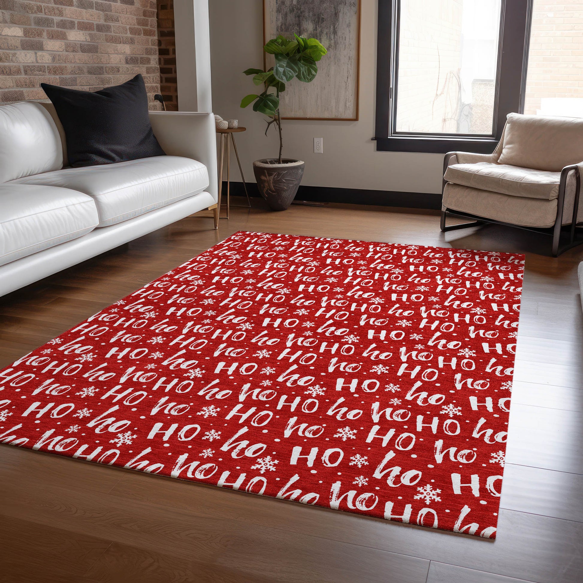 Addison Rugs Chantille ACN1814RD 9 x 12 (ft) Loomed Polyester Red Rectangular Indoor/Outdoor Machine washable Pet Friendly Area rug