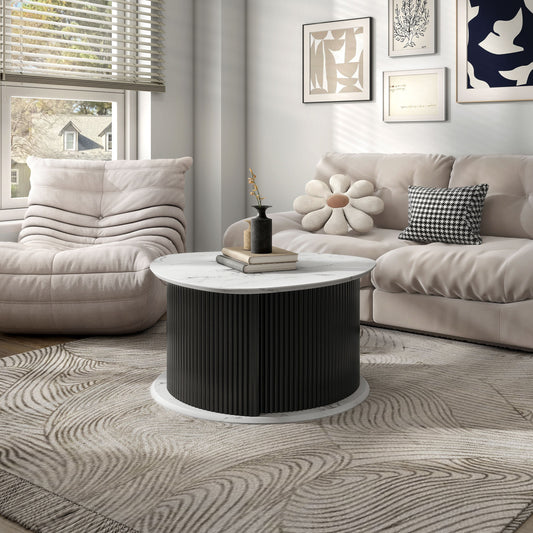 Furniture of America Modern Triangle Faux marble White 29-in W x 15-in H Coffee Table