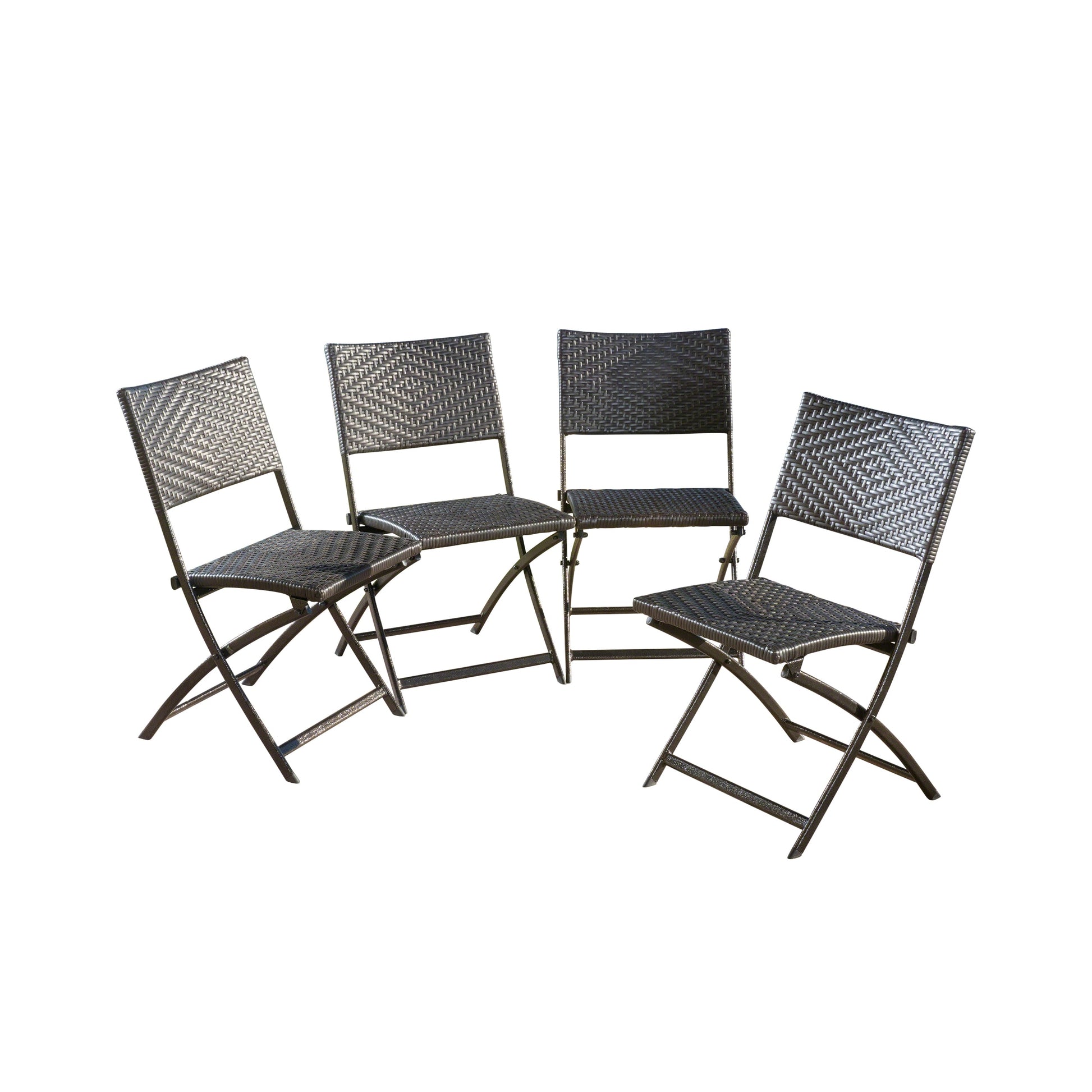 Best Selling Home Decor Luray Set of 4 Rattan Multi Brown Iron Frame Stationary Dining Chair with Brown Solid Seat