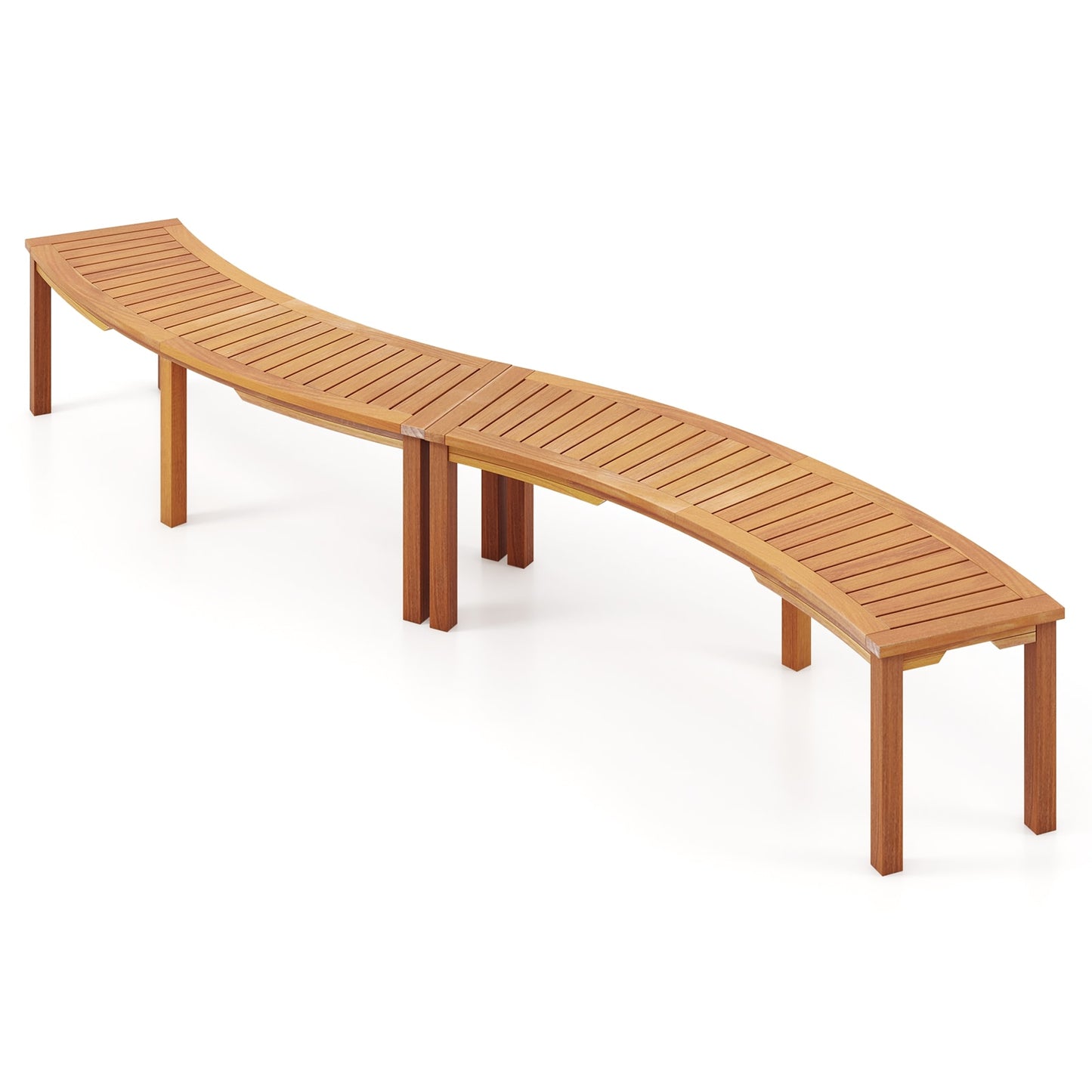 Ayelon 58-in W x 17-in H Natural Acacia Traditional Bench