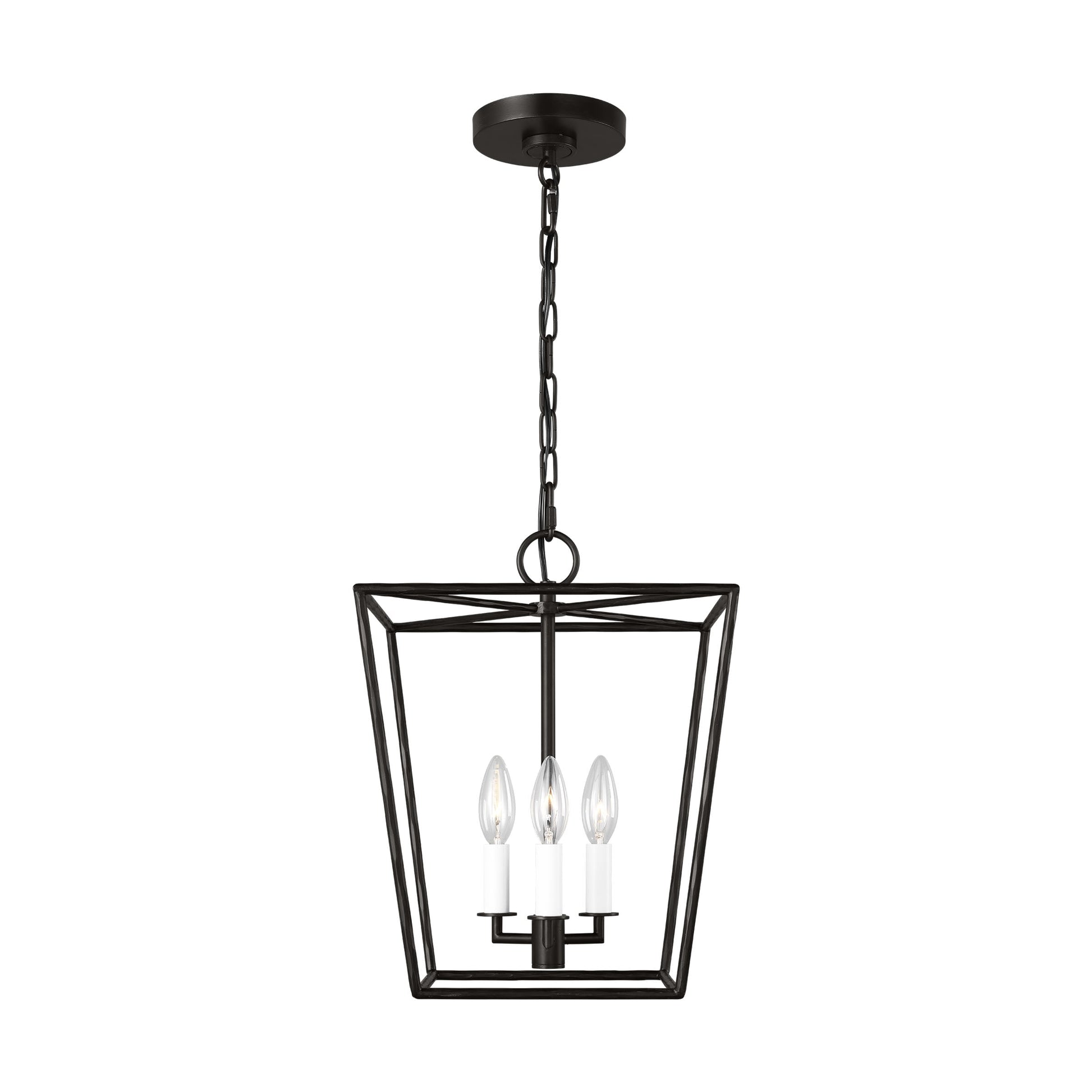 Generation Lighting Viota 3 -Light Aged Iron Transitional Lantern Medium Indoor Hanging Pendant Light