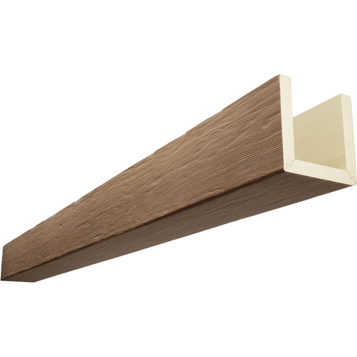 Ekena Millwork 1-in x 4-in x 8-ft Toffee Finished Urethane U-Shaped Decorative Beam