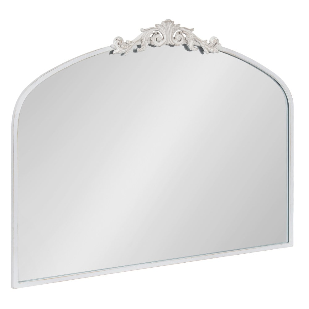 Kate and Laurel 36 W x 28.5-in H Arch White Framed Wall Mirror