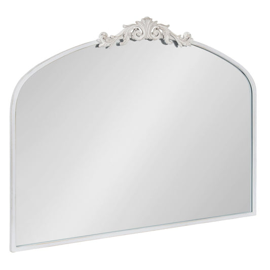 Kate and Laurel 36 W x 28.5-in H Arch White Framed Wall Mirror