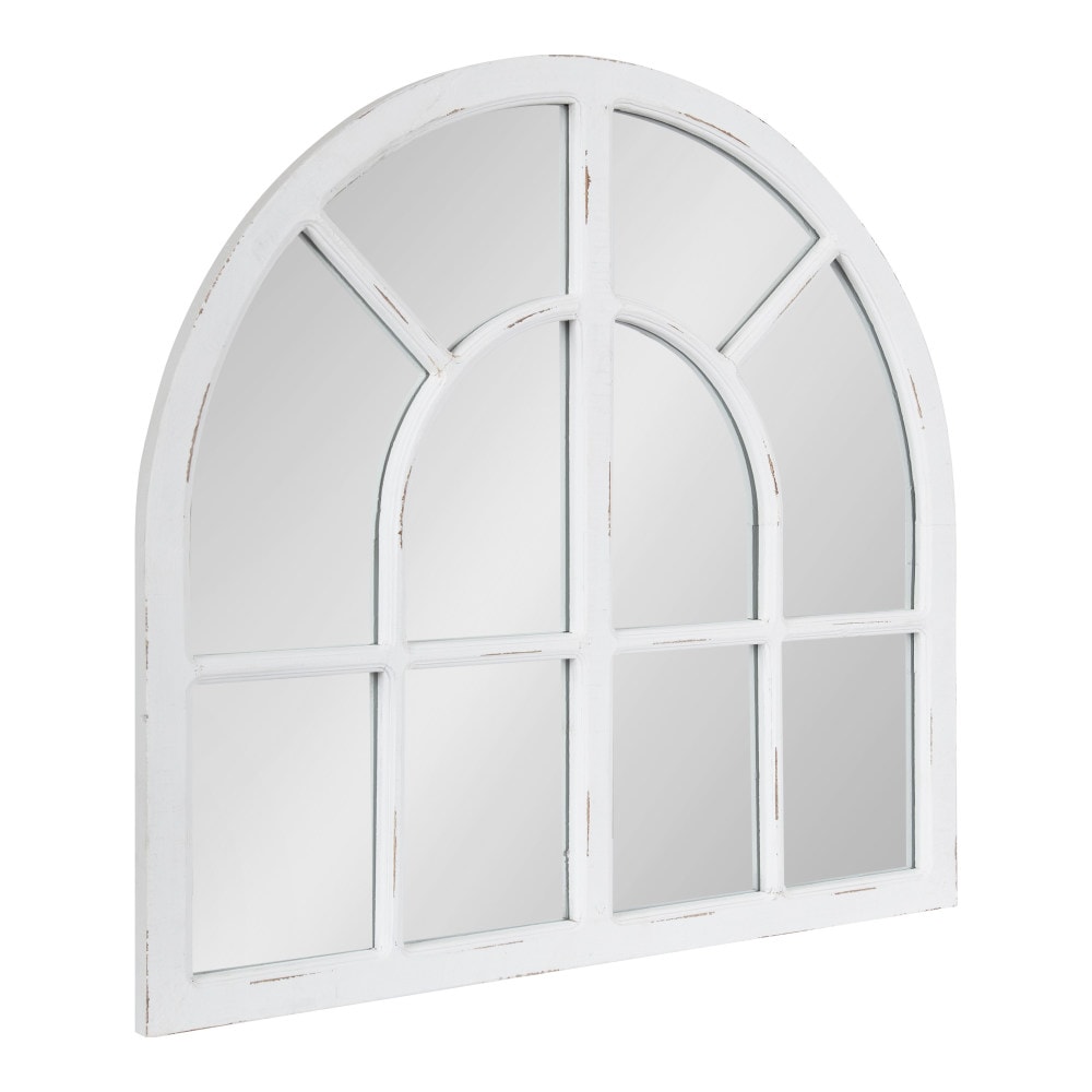 Kate and Laurel Boldmere 30.00-in W x 28.50-in H Arch White Framed Wall Mirror