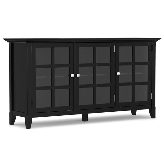 Simpli Home Acadian Black Transitional Wood Media Cabinet