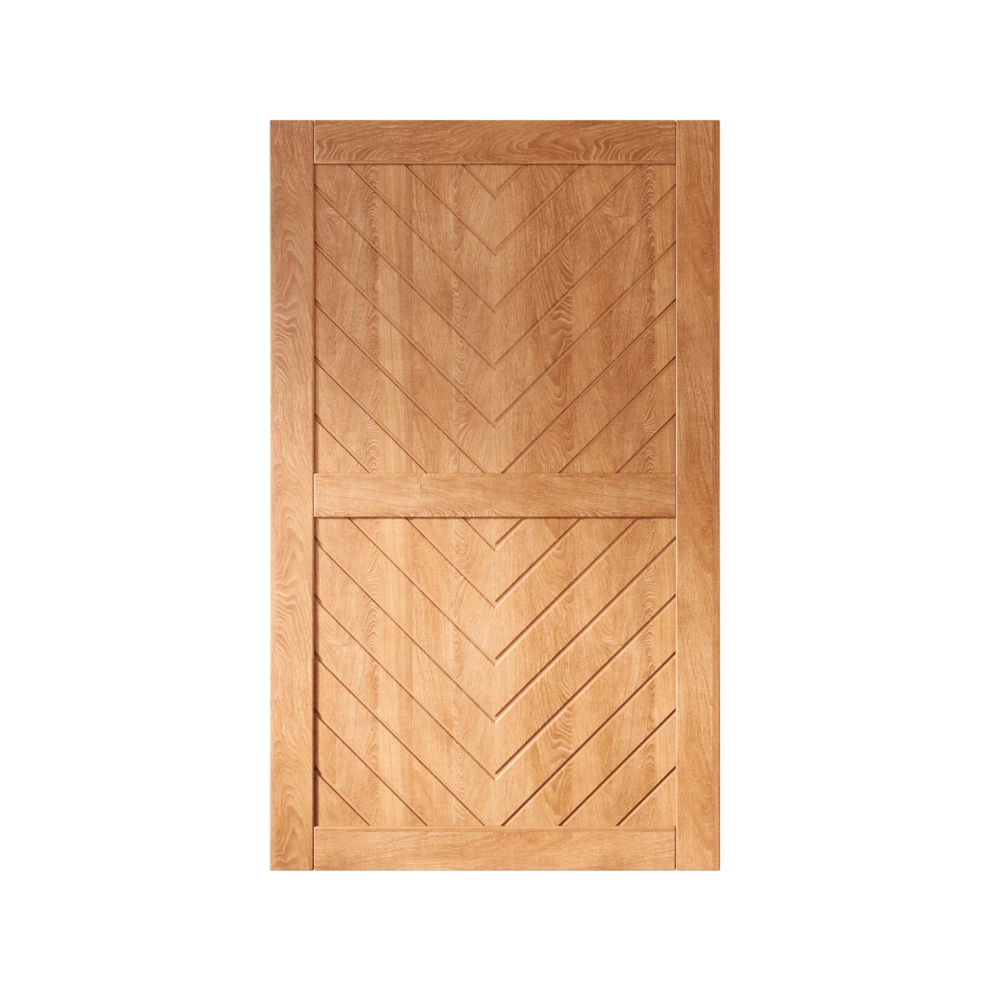 HOMACER 48-in x 80-in Early American Herringbone Pine Wood Solid core Single Barn Door (Hardware Not Included)