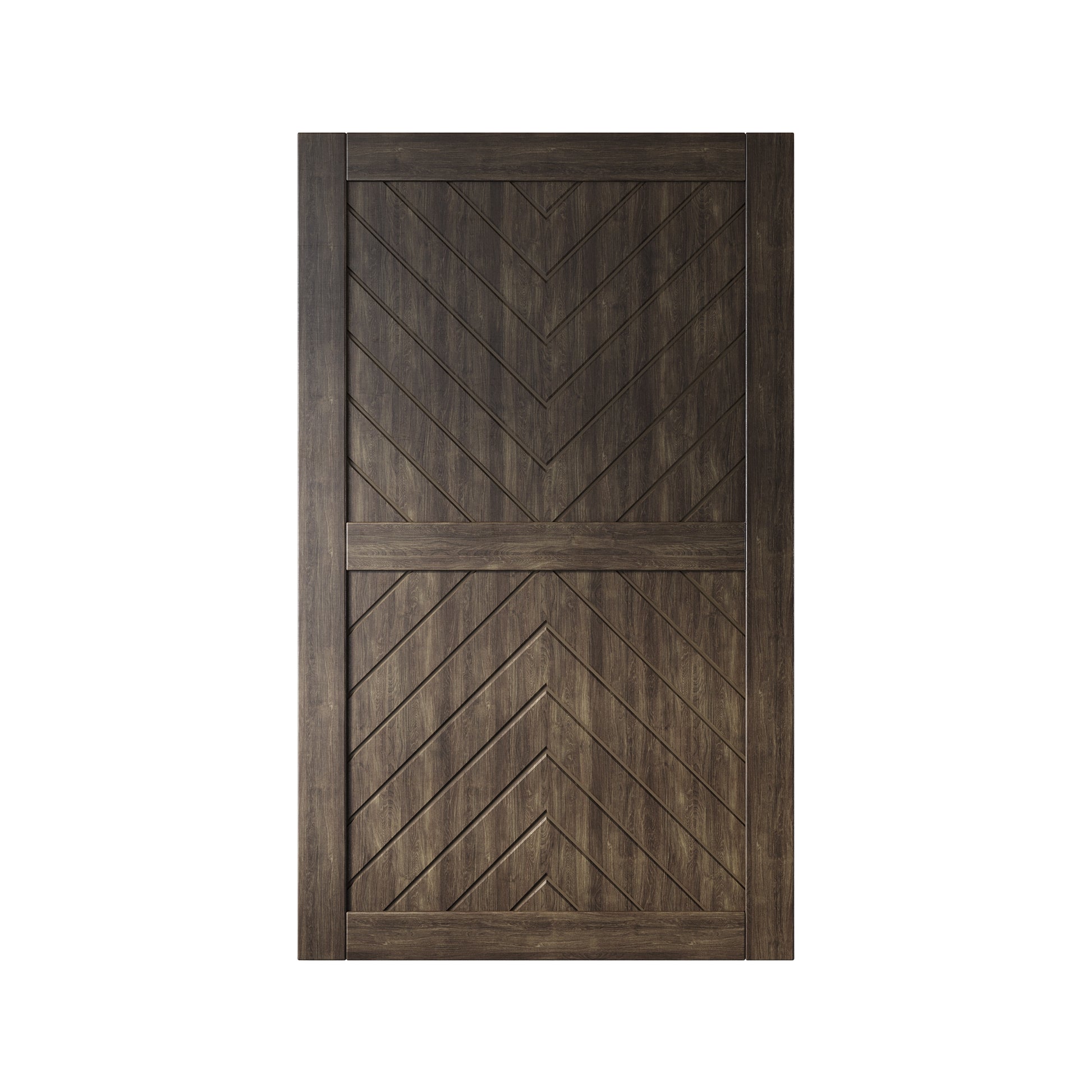 HOMACER 50-in x 80-in Ebony Herringbone Pine Wood Solid core Single Barn Door (Hardware Not Included)