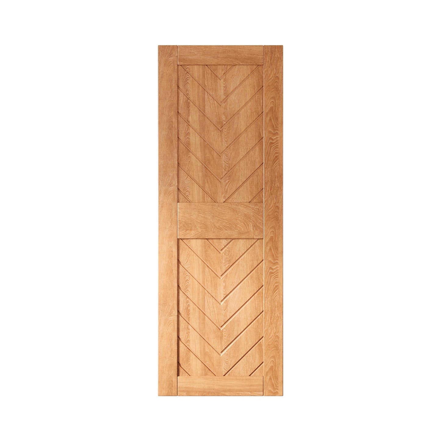 HOMACER 26-in x 84-in Early American Herringbone Pine Wood Solid core Single Barn Door (Hardware Not Included)