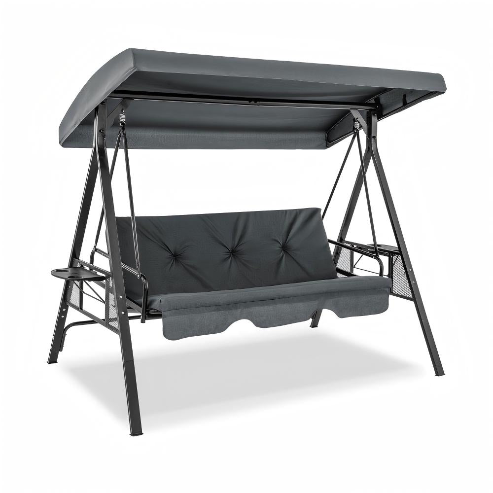 Forclover Outdoor Swing Gray Porch Swing Canopy