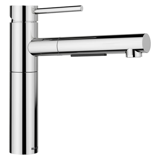 Blanco Chrome Single Handle Deck-mount Pull-out Kitchen Faucet with Sprayer