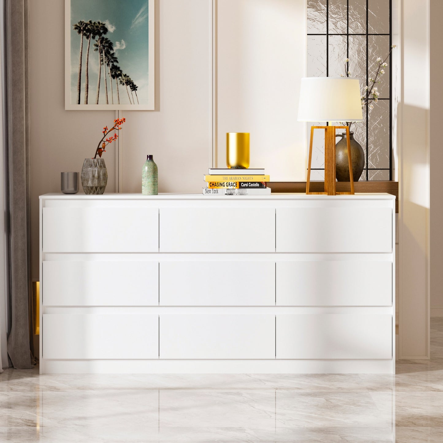 FUFU&GAGA White 9 -Drawer 63 Standard dresser