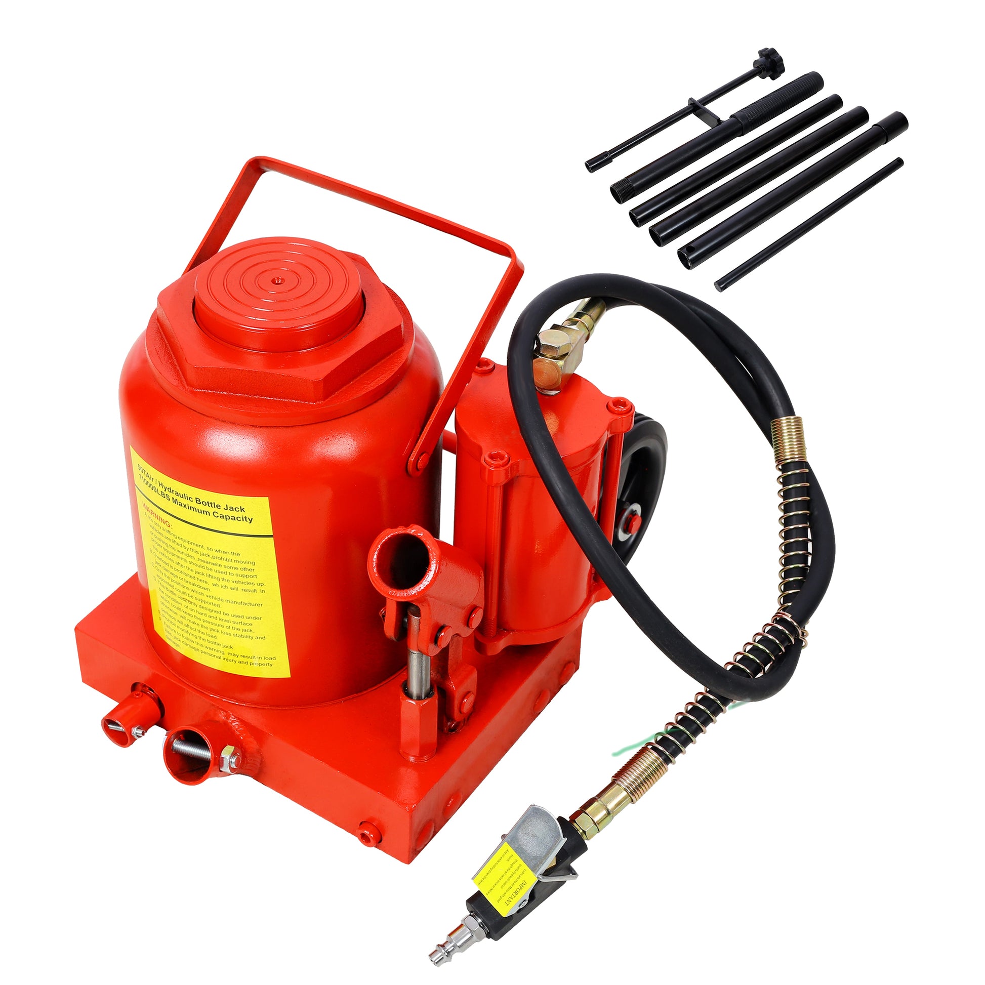 Siavonce Red 50-Ton Steel Air/Hydraulic Bottle jack
