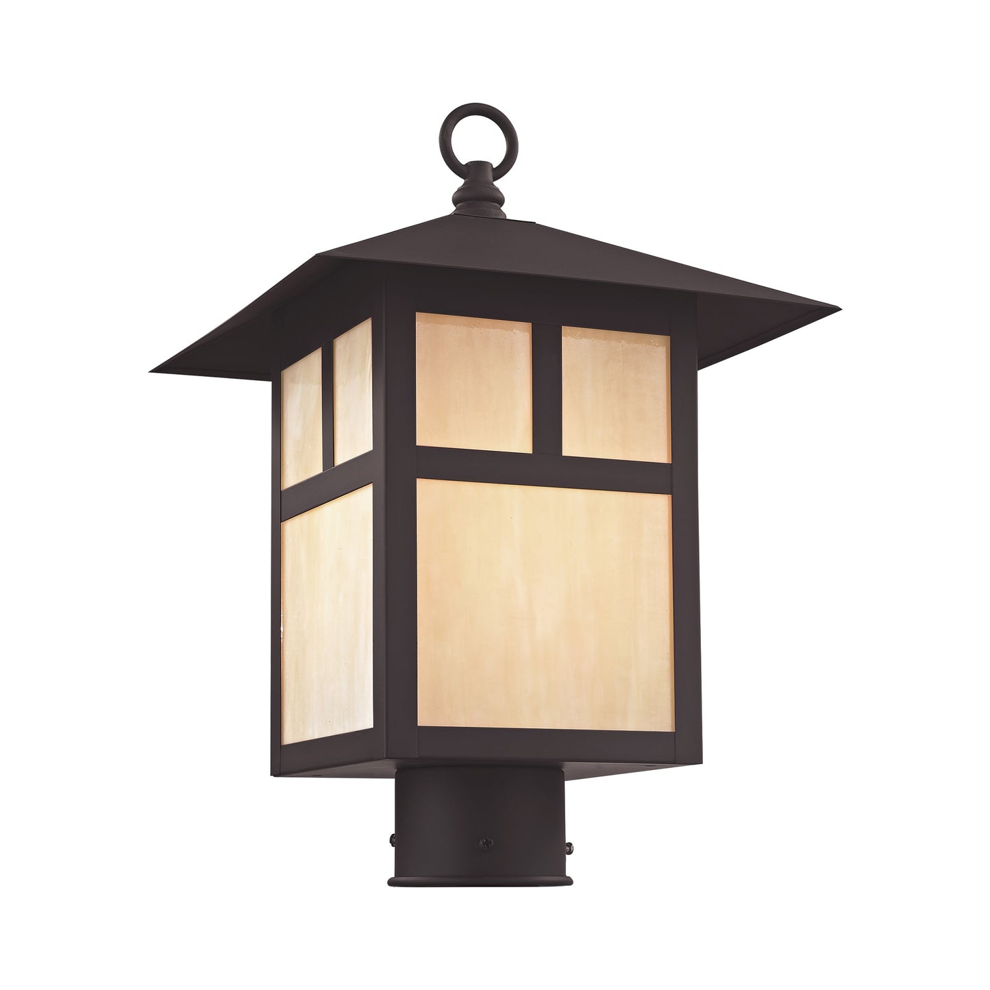 Livex Lighting Montclaire Mission 15-in Bronze Traditional Outdoor Light post lantern